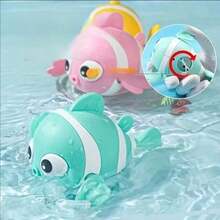 1pc Clownfish Swimming Bath Tub Toy, Floating Rotating Toy, Infant Water Toy, Plush Gift - Multicolor - View 5