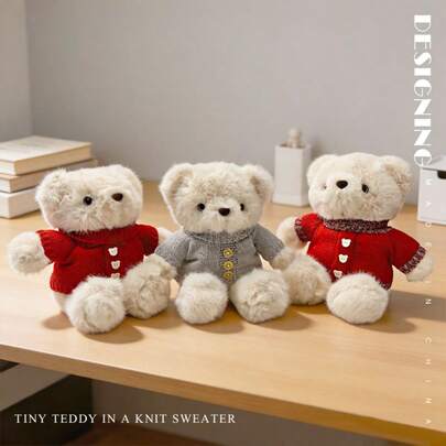 1pc Soft Plush Teddy Bear Stuffed Animal Doll, Fluffy Cuddly Teddy Bear Doll, Sofa Cushion Pillow Photography Prop Home Decor Gift For Girls, Friends, Children Birthday, Mother's Day, Graduation