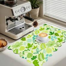 1pc Blue Gingham Sweet Heart Multi-Purpose Absorbent Mat, Polyester Tabletop Protective Pad, Suitable For Kitchen, Dining Table Decor, Dish Drying, Washing Machine, Coffee Maker, Bathroom Vanity Cup Coaster, Kitchen Accessories, Party Supplies - Qingge Sweetheart - View 4