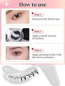 2pcs Silicone Eyelash Stamp Set (Left And Right Designs, Specially For Lower Lashes) - Eyelash Stamp, Eyeliner Stamp, Eyelash Decoration Practice Tool, Eyelash Stickers, Lower Lash Silicone Assist Tool, Handmade V-Shaped Drawn False Lashes - Multicolor - View 5