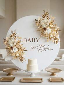 Set de 2 decoraciones para baby shower estilo bohemio en color marrón, decoración floral boho neutra, cartel de bienvenida para baby shower, fiesta boho salvaje, decoración para cumpleaños y fiesta de baby shower - Multicolor - Ver 8