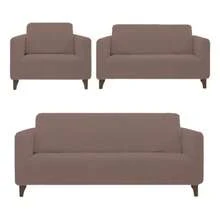 Melocotton Juego de Protector Cubre Sala Elástico Strech Fit. Renueva tu Sala sin gastar más. Juego Completo: Incluye Protectores de Sofá de 1 2 y 3 plazas. Ideal para Mascotas Couch Cover.  527665 - Café claro - Ver 6