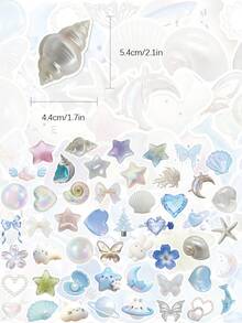 50pcs Dreamy Colors Creative Cartoon Stickers DIY Guitar Luggage Refrigerator Water Cup Planner Supplies Decorative Laptop Personalization Stickers - Multicolor - View 2
