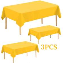 3/1 Pack/Disposable Plastic Tablecloth 54 Inches X 108 Inches, Premium PEVA Party Tablecloth Fits 6 To 8 Ft Tables, Suitable For Indoor Or Outdoor Party, Birthday, Wedding, Valentine's Day, Engagement, Anniversary, Buffet (Red) - Red - View 28