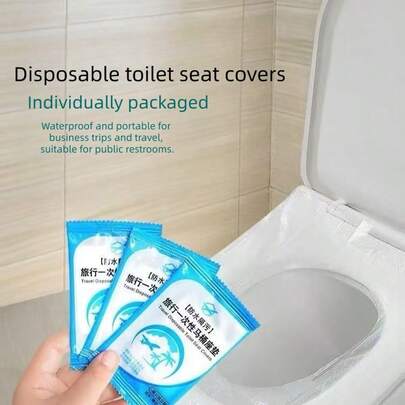 30 chiếc bọc bồn cầu di động dùng một lần trong suốt, chống thấm nước, nhỏ gọn, phụ kiện thiết yếu cho gia đình và du lịch khi cắm trại, bệnh viện, khách sạn và nhiều nơi khác để đảm bảo vệ sinh cá nhân và an toàn khi sử dụng nhà vệ sinh công cộng.