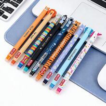 5 piezas Bolígrafos de punta de bola recargables con forma de animales borrables de 0.7mm con tapas, adecuados para estudiantes, útiles de aprendizaje, regalos de cumpleaños, escritura o dibujos que se pueden borrar - Bolígrafos borrables de animales - Ver 8