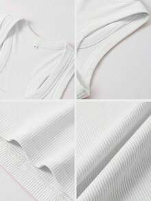 Women's Y2K Minimalist Basic Casual Sports Camisole White Summer - trắng - Xem 10