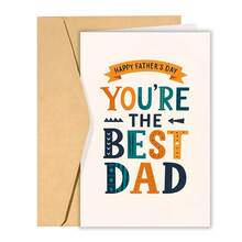 1pc Single Happy Father'S Day Card That Is Perfect For Expressing Gratitude To The Greatest Dad. Celebrate This Special Occasion With A Sincere Message, Making It An Ideal Gift For Fathers At Home Or In The Workplace, Complete With An Envelope - Greeting Card + Envelope - View 1