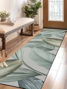 1 tấm thảm bếp bằng gel silica, nền xám nhạt với họa tiết lá cây Philodendron/cây lá rộng màu xanh đậm chân thực, kết cấu lá nhiều lớp tinh tế, phong cách Mori tự nhiên tươi mát, thảm bếp chống mỏi chân sang trọng, chất liệu vải bề mặt. - Nhiều màu - Xem 9