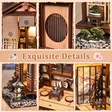 DIY Miniature House Kit With LED Light, 3D Wooden Puzzle Japanese Style Garden Study, Creative Book Nook & Shelf Decor, Model Building Hobby Gift For Adults & Teens, Ages 14+ - Japanese Courtyard - View 9