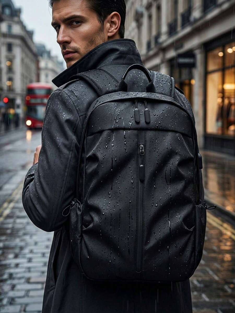 Sleek & Versatile Men's Functional Backpack With Water-Resistant Material And Large Capacity To Provide Protection In Rain Modern Minimalist 's Functional Backpack For Business Professionals Ergonomic Men's Functional Backpack Ideal For City Travel Men's Functional Backpack Bags & Cases Men's Functional Backpack - 黑色 - 查看 1