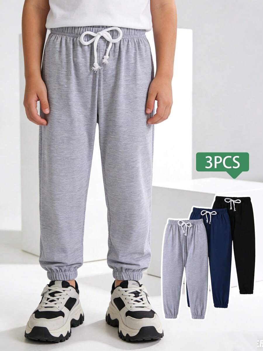 Bộ 3 quần jogger thường ngày cho bé trai, Xuân/Hè/Thu - Nhiều màu - Xem 1