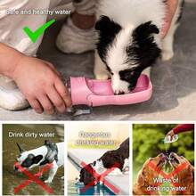 A 350ml/550ml Portable Collapsible Outdoor Pet Water Bottle, With Options For Versions With A Filter, Suitable For Outdoor Walking, Traveling For Large, Medium, And Small Dogs To Drink Water - Multicolor - View 7