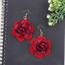 1 Pair Delicate Rose Flower Shaped Earrings, Suitable For Daily Wear, Gift For Women - Multicolor - View 8