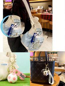 1个迷你足球吊坠，附赠礼品袋，色彩鲜艳，可用作装饰品、背包挂饰、摆件、节日礼物、世界杯礼物、礼品袋填充物、球迷礼物、趣味迷你玩具、解压玩具、玩具、派对小礼物、经济实惠的小饰品、礼物、可爱小物件、房间装饰、生日礼物、派对用品 - 彩色 - 查看 9