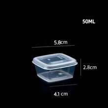 25ml/50ml/75ml/100ml 方形透明醬料儲存杯附蓋，迷你儲存容器，適用於醬料、果醬與香料，適合露營、辦公室、野餐、學校、廚房收納及配件使用 - 彩色 - 查看 11