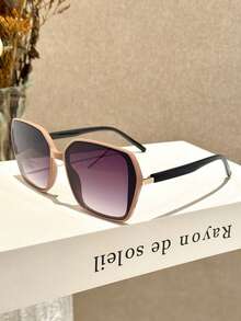 1pc Unisex Square Geometric Frame Metal Decor Contrast Color Y2K Retro Streetwear Minimalist Fashion Glasses, Suitable For Vacation - Multicolor - View 18