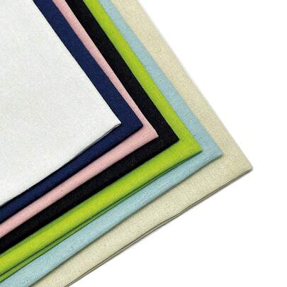 7pcs Set Linen-Like Embroidered Fabric, 50*50cm Pre-Cut Size, Includes Pink, Beige, White, Blue, Black, Green, Navy, Suitable For Cross-Stitch, Hand Embroidery, Coasters, Decorative Hangings, Pillow Covers DIY, Textile Crafts