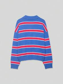 Áo Polo nữ ACKCER kẻ sọc đa năng dành cho mùa xuân/hè - xanh và đỏ - Xem 8