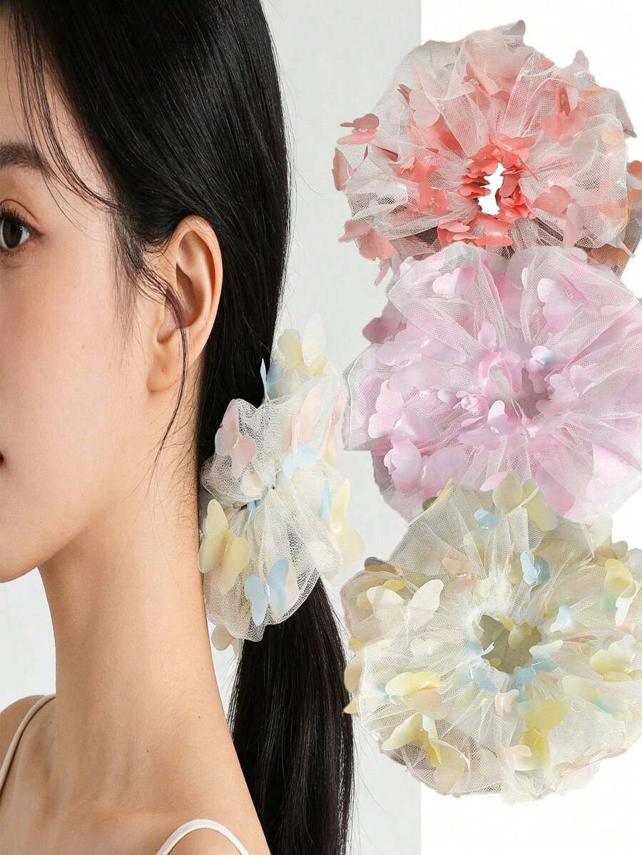 1 chiếc dây buộc tóc co giãn đa năng, dây buộc tóc hình bướm dễ thương, phụ kiện tóc thường ngày, phụ kiện du lịch, dây buộc tóc đuôi ngựa, dây chun buộc tóc, dây buộc tóc. - Nhiều màu - Xem 1