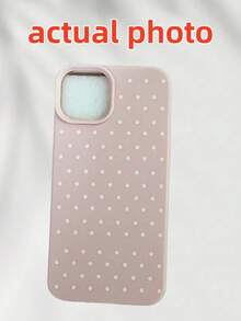 Ốp điện thoại TPU màu hồng mờ, họa tiết chấm bi trắng thời trang, chống sốc, 1 chiếc, tương thích với Apple 11 12 13 14 15 16 17 Pro Max, quà tặng mùa xuân. - Nhiều màu - Xem 4