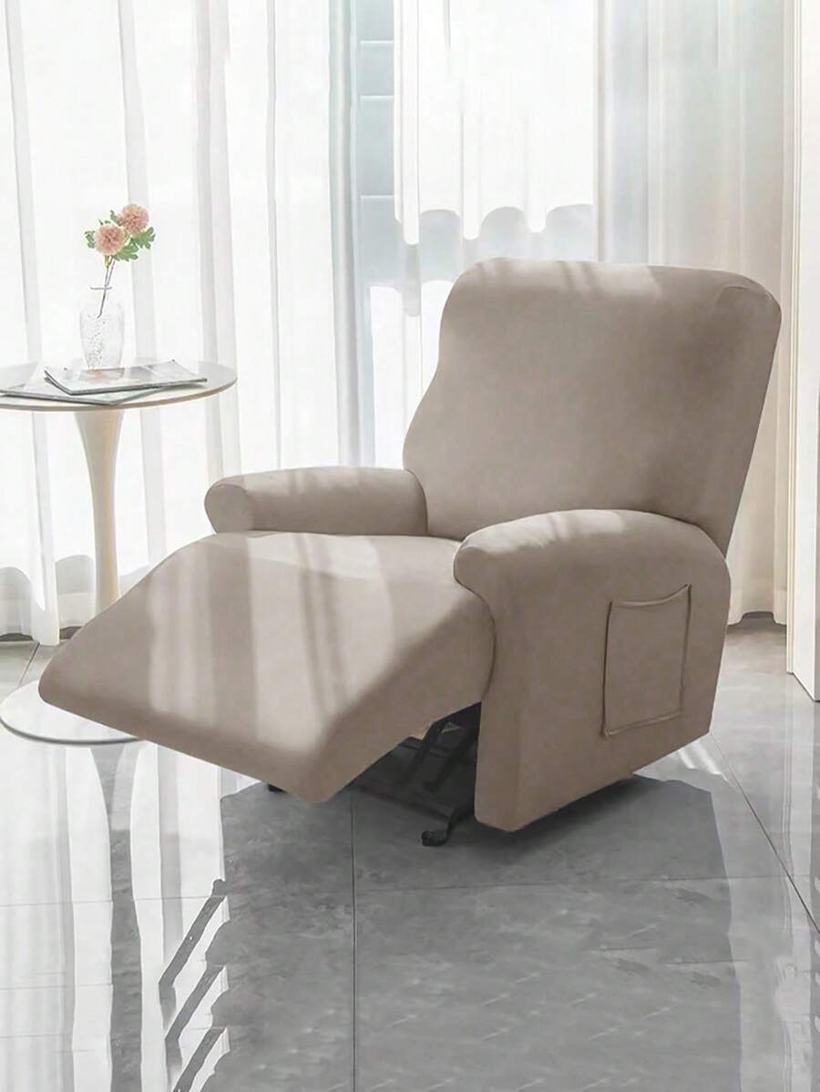 1/2/3pcs Milk Silk Sofa Cover, Thickened Elastic, Waterproof Dust-Proof, Wear-Resistant Anti-Fouling Cat Claw Pattern, Non-Slip Sofa Slipcover, American Style, Suitable For Living Room, Bedroom And Other Occasions - Light Coffee - View 1