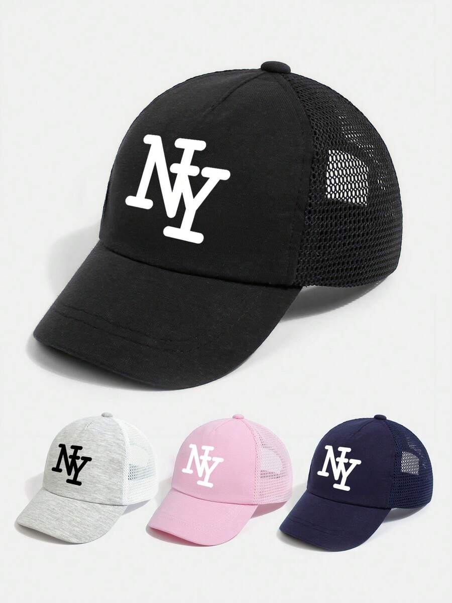 1 buah Topi Baseball Jala Musim Panas Anak-anak Motif New York, Topi Baseball Unisex Bernapas dan Dapat Diatur untuk Aktivitas Luar Ruangan, Sekolah, dan Santai - 1PC - View 1