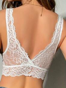 Women'S Lace Patchwork Comfortable Daily Bra - 白色 - 查看 3