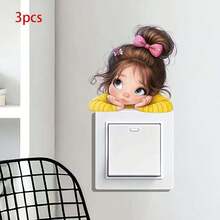 Cartoon Girl Wall Sticker For Living Room, Bedroom, Office, Bar, Cafe, Wall Decor Sticker - one-size - View 8