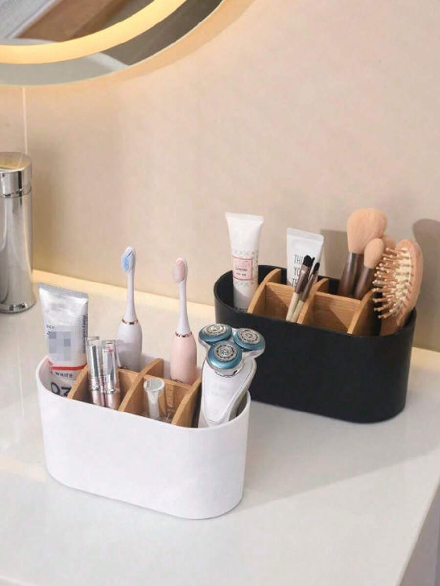 1pc Toothbrush Holder/Toothpaste Holder, Suitable For Bathroom, Shower Room, Multi-Functional Toothbrush Holder, Bathroom Toothbrush Storage Rack, Toothbrush Holder, Home Bathroom Decor, Autumn Decor, Back To School Season