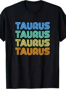 T-Shirt With The Zodiac Sign Taurus - Burgundy - View 1
