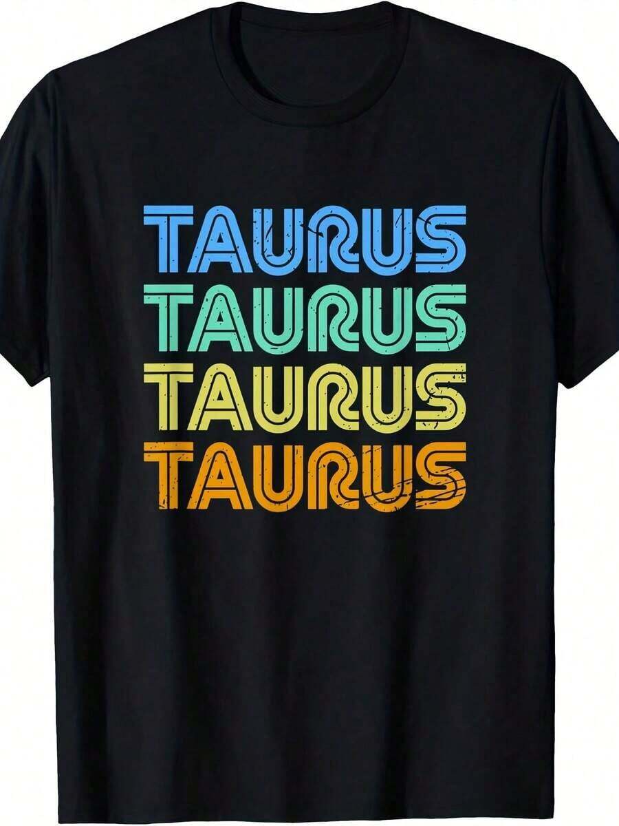 T-Shirt With The Zodiac Sign Taurus - Burgundy - View 1