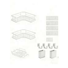 三件套浴室置物架，包括转角淋浴置物架、壁挂式皂碟、洗发水架和肥皂架，适用于浴室装饰、家居收纳、浴室整理、洗发水架、浴室配件、浴室装饰 - 彩色 - 查看 8