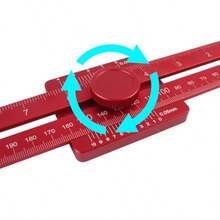 Woodwor Scrir Mar Line Ruler 10-Inc Layout Tool Wit Laser-Etced Scale - Precision Parallel Ruler And Scale Aluminum Offset Mar Gauge  Saw Milling Layout Tools - Red - View 6