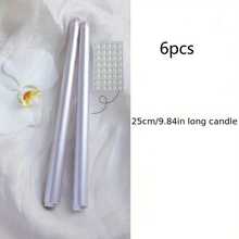 24,9 cm 2/6 pezzi Candele bianche, bianco puro e romantico, con stoppino singolo in cera di soia, perfette per l'arredamento della tavola da pranzo, adatte per la decorazione della casa, cena a lume di candela, matrimonio, Pasqua, Festa della Mamma e celebrazioni stagionali - Tagli Unica - Visualizzare 12