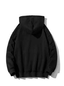 Nueva  de moda masculina, estampados creativos de gatos en varios diseños, sudadera con capucha para hombre, sudadera con capucha de manga larga con bolsillo canguro, top casual holgado, ropa de otoño e invierno para hombre. - Negro - Ver 4