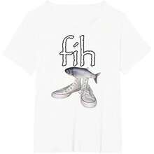 Fih Shoes Fish Funny Misspelled Fish Meme Fih Calling Humor T-Shirt - màu đen - Xem 3