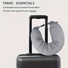 One Pack Hooded Travel Stuffable Neck Pillow, Hooded Travel Pillow That Can Be Stuffed With Clothes, Stuffable Travel Pillow Storage Bag, Soft Empty Neck Pillow Case, Packable For Airplane Travel Essentials - 淺灰色 - 查看 3