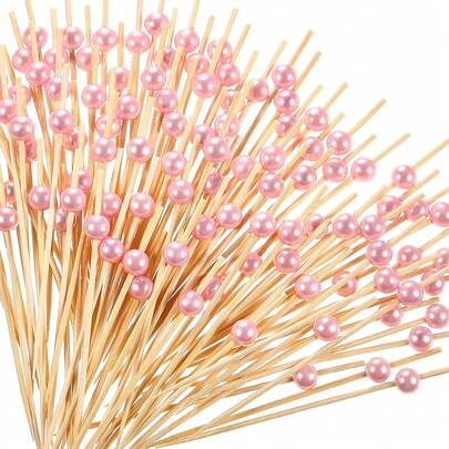Appetizer Picks, Cocktail Toothpicks, Pink Cocktail Toothpick Set, Sparkling Cocktail Picks, Faux Pearl Food Picks And Creative Art Toothpicks, Appetizer Picks, Bamboo Picks, Flower Picks, Fruit Forks, Cupcake Decorations, Cake & Burger Art Forks, Sandwich Picks, Disposable Wedding Party Cake & Dessert Picks, Decorative Bamboo Skewers