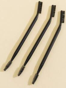 Bộ 5/10 cọ trang điểm lông mi và lông mày màu hồng, trắng và đen, thiết kế tiện dụng, hai mặt, cọ lông mày, cọ tán phấn mắt, lược, bộ quà tặng. - màu đen - Xem 1