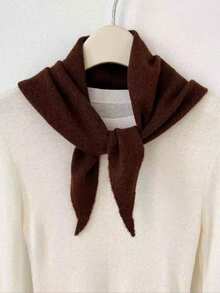 1 Piece Pure Wool Triangle Scarf/Rectangular Scarf, Multi-Functional And Warm, Can Be Used As A Headpiece, A Fashionable And Versatile Gift Choice. Warm Neck Scarf - Multicolor - View 6