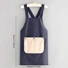 条纹厨房围裙，带口袋，防油易擦拭，男女通用 - 圍裙 - 查看 7