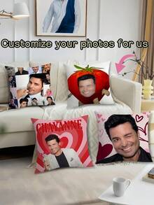 1pc Customized Ugly Pillow Case With Your Favorite Photo Printed, Double-Layer Decorative Cushion Cover (Pillow Insert Not Included) - Personalized Face Photo Pillow For Dad, Mom, Birthday, Graduation, Memorial Day, Thanksgiving, Christmas, Valentine's Day, And Other Occasions - Upload Photos and Customize B - View 4