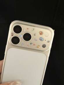 3pcs Cartoon Ocean Summer Camera Lens Protector Case For IPhone 17 ProMax 17 Pro, Matte Transparent Lens Cover With DIY Sticker, Cute Puppy Design - Colorful Marine Life - View 4