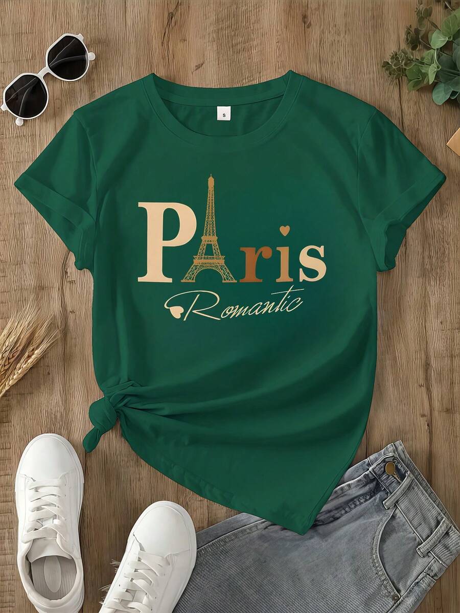 Camisetas de mujer a la moda - Verde Oscuro - Ver 1