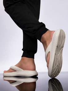 2026 New Summer Unisex Flip Flops, Solid Color Minimalist Casual Slippers, Non-Slip Soft Bottom Lightweight Beach & Outdoor Shoes - White - View 6