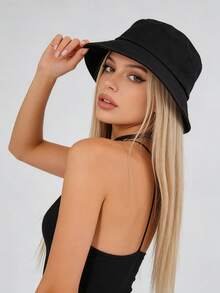 1pc Candy Color Unisex Foldable Sun Hat, Suitable For Outdoor, Travel, Vacation, Casual Daily Wear, Spring/Summer - A - View 3