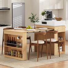 Dining Tables - Natural + MDF+Glass - View 3