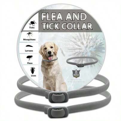 Collar For Dogs, 1or2 Pack Collar For Dogs, 12 Months Protection, Waterproof, Adjustable One Size Fits All