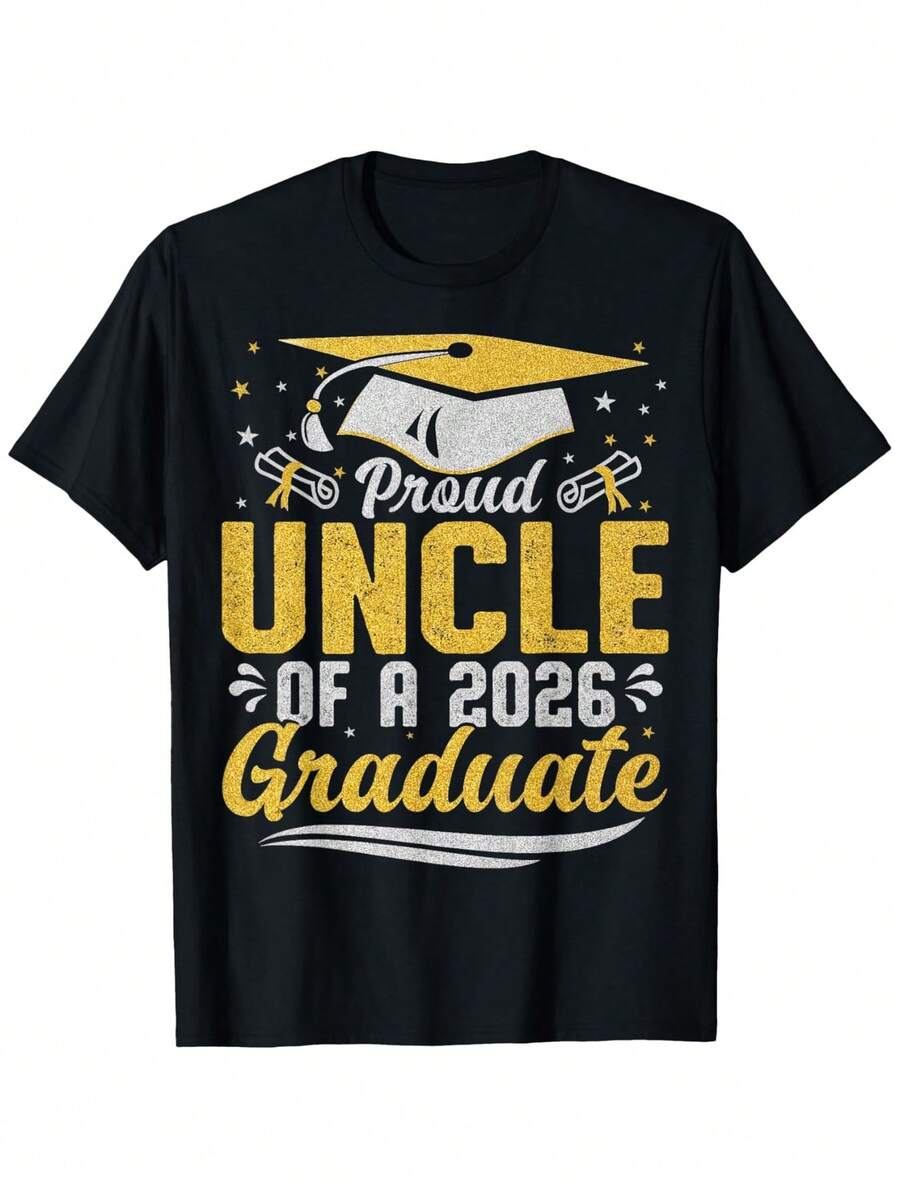 Proud Uncle Of A 2026 Graduate T-Shirt, Style 2, Unisex - Perfect For Spring, Valentine'S Day, St. Patrick'S Day, Graduation Season, And Easter. A Great Gift For Dads, Moms, Parents, Friends, Family, And Coworkers (Shirt Only) - Màu hỗn hợp - Xem 1